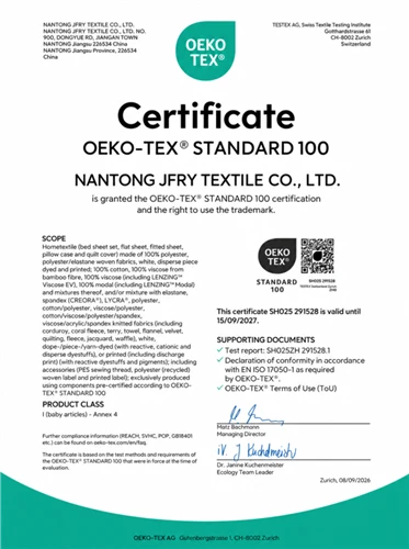 Nasza fabryka uzyskała certyfikat OEKO-TEX STANDARD 100 dla bielizny stołowej...